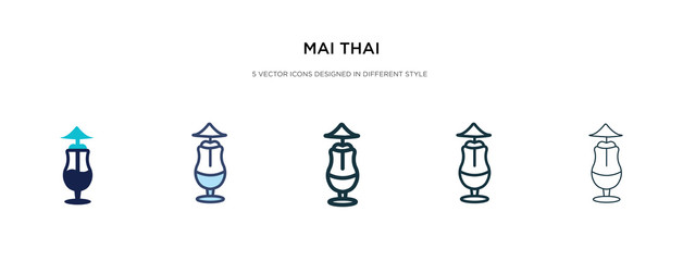 mai thai icon in different style vector illustration. two colored and black mai thai vector icons designed in filled, outline, line and stroke style can be used for web, mobile, ui
