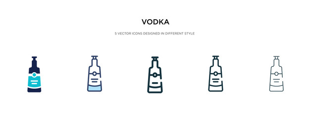 Fototapeta na wymiar vodka icon in different style vector illustration. two colored and black vodka vector icons designed in filled, outline, line and stroke style can be used for web, mobile, ui