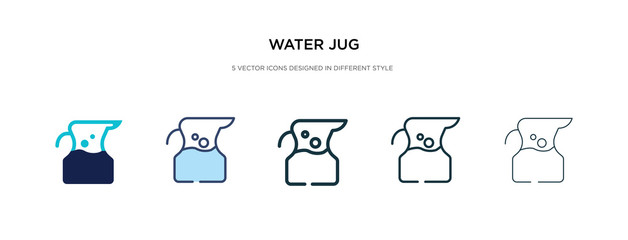 water jug icon in different style vector illustration. two colored and black water jug vector icons designed in filled, outline, line and stroke style can be used for web, mobile, ui