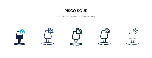 pisco sour icon in different style vector illustration. two colored and black pisco sour vector icons designed in filled, outline, line and stroke style can be used for web, mobile, ui