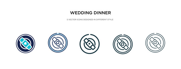 wedding dinner icon in different style vector illustration. two colored and black wedding dinner vector icons designed in filled, outline, line and stroke style can be used for web, mobile, ui