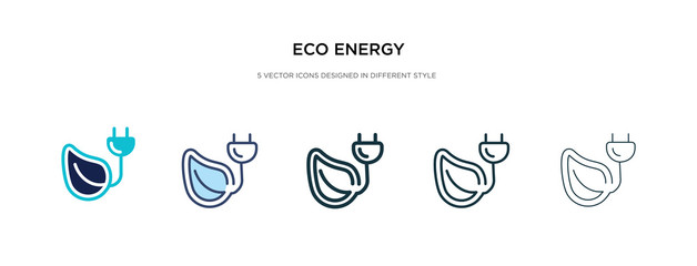 eco energy icon in different style vector illustration. two colored and black eco energy vector icons designed in filled, outline, line and stroke style can be used for web, mobile, ui