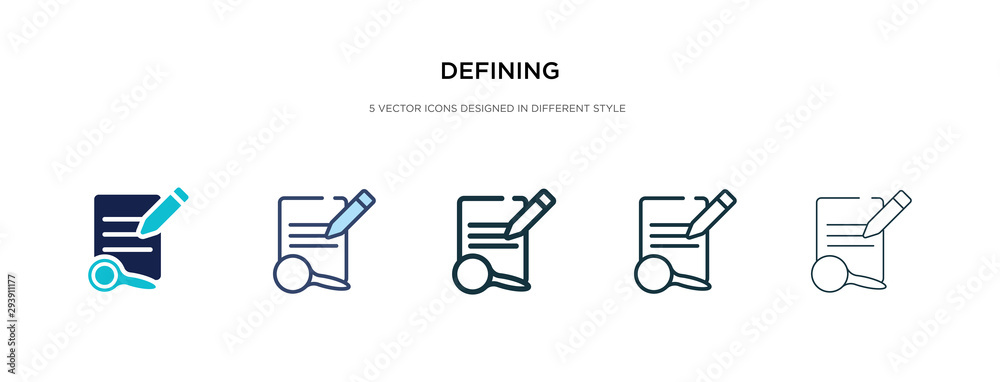 Wall mural defining icon in different style vector illustration. two colored and black defining vector icons de