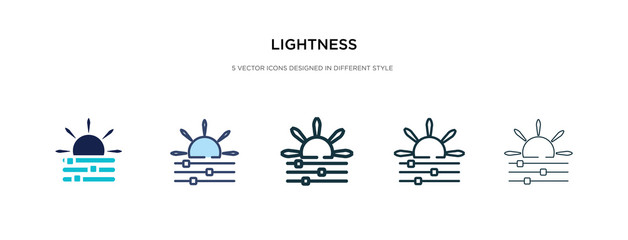 lightness icon in different style vector illustration. two colored and black lightness vector icons designed in filled, outline, line and stroke style can be used for web, mobile, ui