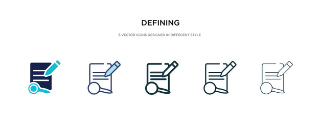 defining icon in different style vector illustration. two colored and black defining vector icons designed in filled, outline, line and stroke style can be used for web, mobile, ui