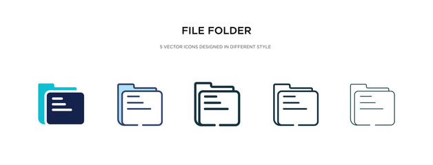 file folder icon in different style vector illustration. two colored and black file folder vector icons designed in filled, outline, line and stroke style can be used for web, mobile, ui
