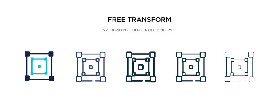 free transform icon in different style vector illustration. two colored and black free transform vector icons designed in filled, outline, line and stroke style can be used for web, mobile, ui