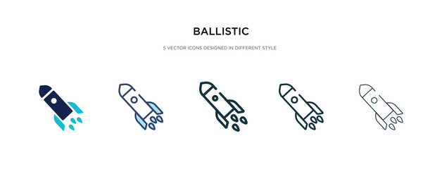 ballistic icon in different style vector illustration. two colored and black ballistic vector icons designed in filled, outline, line and stroke style can be used for web, mobile, ui