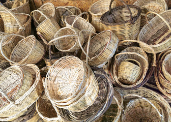 empty straw baskets fill the screen