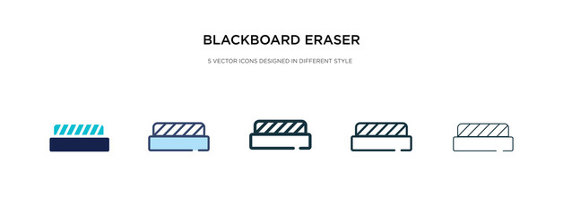 blackboard eraser icon in different style vector illustration. two colored and black blackboard eraser vector icons designed in filled, outline, line and stroke style can be used for web, mobile, ui