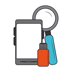 usb and smartphone isolated icon