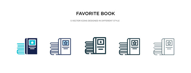 favorite book icon in different style vector illustration. two colored and black favorite book vector icons designed in filled, outline, line and stroke style can be used for web, mobile, ui