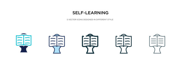 self-learning icon in different style vector illustration. two colored and black self-learning vector icons designed in filled, outline, line and stroke style can be used for web, mobile, ui