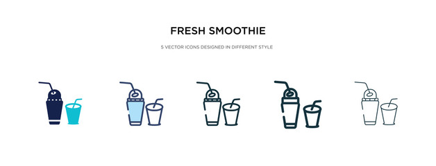 fresh smoothie icon in different style vector illustration. two colored and black fresh smoothie vector icons designed in filled, outline, line and stroke style can be used for web, mobile, ui