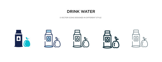drink water icon in different style vector illustration. two colored and black drink water vector icons designed in filled, outline, line and stroke style can be used for web, mobile, ui