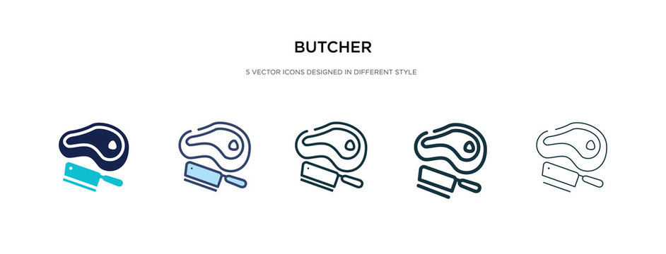 butcher icon in different style vector illustration. two colored and black butcher vector icons designed in filled, outline, line and stroke style can be used for web, mobile, ui