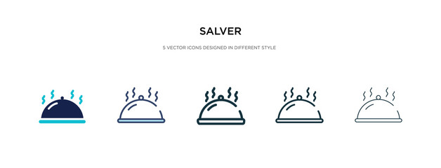 salver icon in different style vector illustration. two colored and black salver vector icons designed in filled, outline, line and stroke style can be used for web, mobile, ui