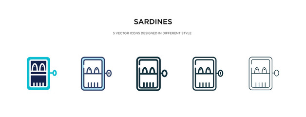 sardines icon in different style vector illustration. two colored and black sardines vector icons designed in filled, outline, line and stroke style can be used for web, mobile, ui