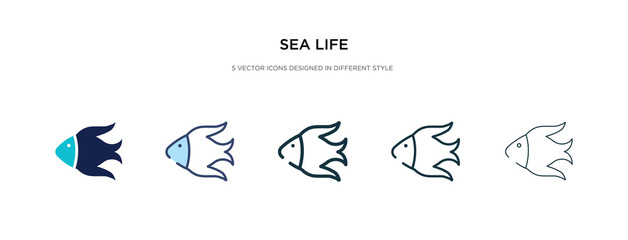 sea life icon in different style vector illustration. two colored and black sea life vector icons designed in filled, outline, line and stroke style can be used for web, mobile, ui