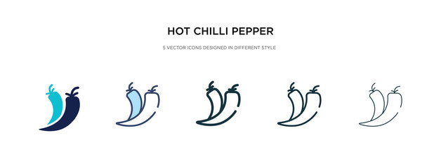 hot chilli pepper icon in different style vector illustration. two colored and black hot chilli pepper vector icons designed in filled, outline, line and stroke style can be used for web, mobile, ui