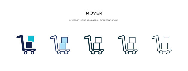 mover icon in different style vector illustration. two colored and black mover vector icons designed in filled, outline, line and stroke style can be used for web, mobile, ui