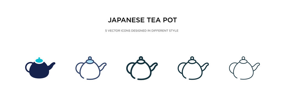 japanese tea pot icon in different style vector illustration. two colored and black japanese tea pot vector icons designed in filled, outline, line and stroke style can be used for web, mobile, ui
