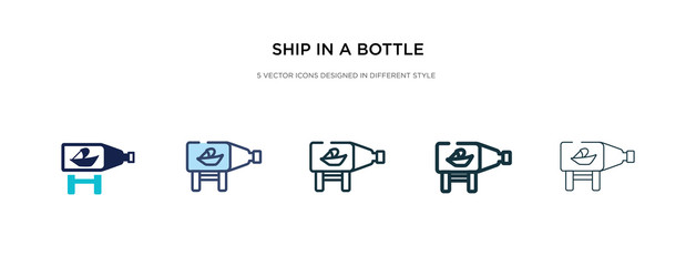 ship in a bottle icon in different style vector illustration. two colored and black ship in a bottle vector icons designed filled, outline, line and stroke style can be used for web, mobile, ui