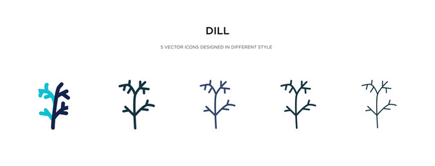 dill icon in different style vector illustration. two colored and black dill vector icons designed in filled, outline, line and stroke style can be used for web, mobile, ui