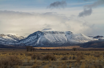 Steens Mountain in Oregon, USA on a cloudy morning