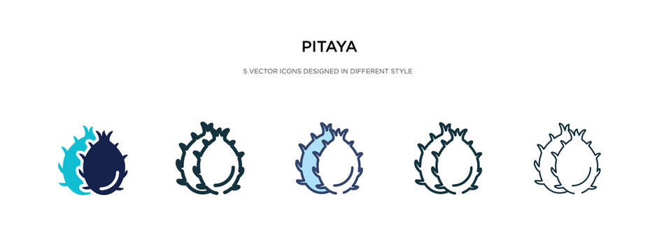pitaya icon in different style vector illustration. two colored and black pitaya vector icons designed in filled, outline, line and stroke style can be used for web, mobile, ui