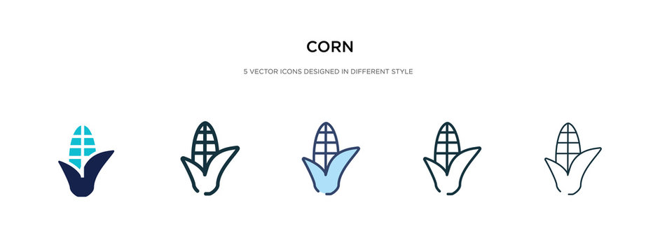 corn icon in different style vector illustration. two colored and black corn vector icons designed in filled, outline, line and stroke style can be used for web, mobile, ui