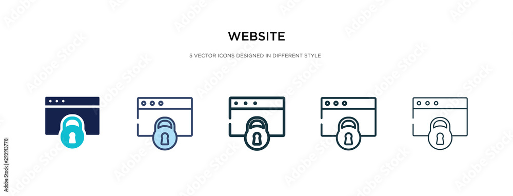 Wall mural website icon in different style vector illustration. two colored and black website vector icons desi