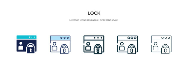 lock icon in different style vector illustration. two colored and black lock vector icons designed in filled, outline, line and stroke style can be used for web, mobile, ui