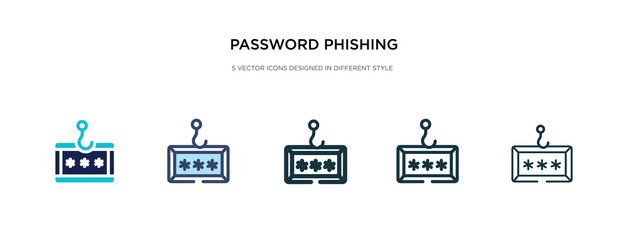 password phishing icon in different style vector illustration. two colored and black password phishing vector icons designed in filled, outline, line and stroke style can be used for web, mobile, ui