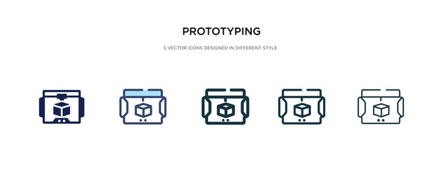 prototyping icon in different style vector illustration. two colored and black prototyping vector icons designed in filled, outline, line and stroke style can be used for web, mobile, ui