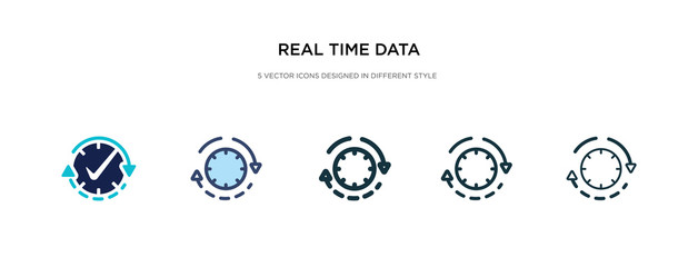 real time data icon in different style vector illustration. two colored and black real time data vector icons designed in filled, outline, line and stroke style can be used for web, mobile, ui