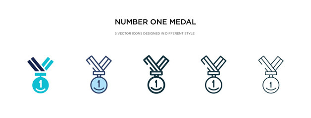 number one medal icon in different style vector illustration. two colored and black number one medal vector icons designed in filled, outline, line and stroke style can be used for web, mobile, ui