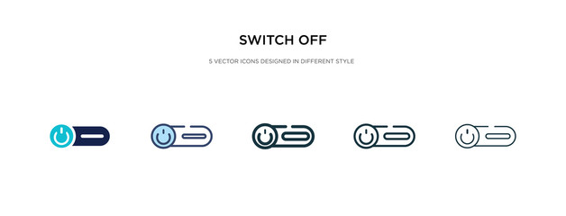 switch off icon in different style vector illustration. two colored and black switch off vector icons designed in filled, outline, line and stroke style can be used for web, mobile, ui