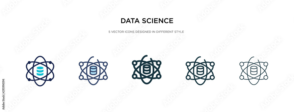 Poster data science icon in different style vector illustration. two colored and black data science vector 