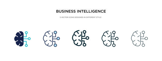 business intelligence icon in different style vector illustration. two colored and black business intelligence vector icons designed in filled, outline, line and stroke style can be used for web,