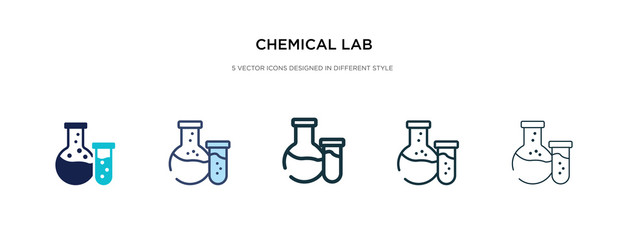 chemical lab icon in different style vector illustration. two colored and black chemical lab vector icons designed in filled, outline, line and stroke style can be used for web, mobile, ui