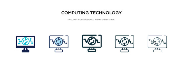 computing technology icon in different style vector illustration. two colored and black computing technology vector icons designed in filled, outline, line and stroke style can be used for web,