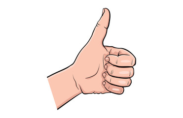 Hand gesture comic book pop art isolated