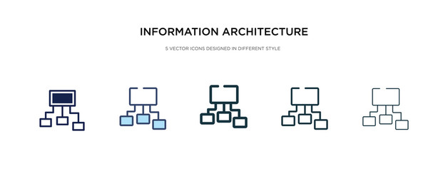 information architecture icon in different style vector illustration. two colored and black information architecture vector icons designed in filled, outline, line and stroke style can be used for