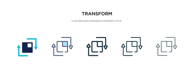 transform icon in different style vector illustration. two colored and black transform vector icons designed in filled, outline, line and stroke style can be used for web, mobile, ui