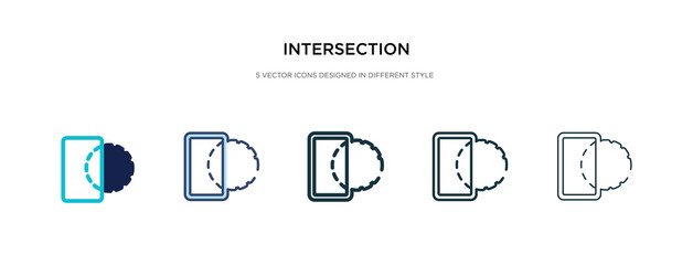 intersection icon in different style vector illustration. two colored and black intersection vector icons designed in filled, outline, line and stroke style can be used for web, mobile, ui