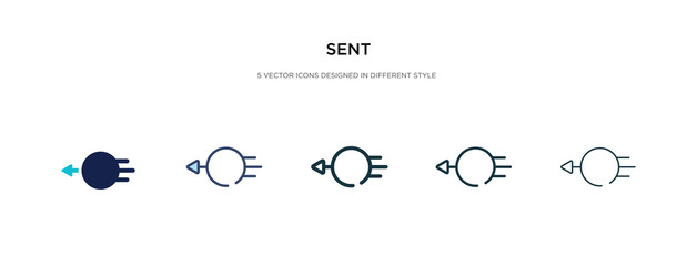 sent icon in different style vector illustration. two colored and black sent vector icons designed in filled, outline, line and stroke style can be used for web, mobile, ui