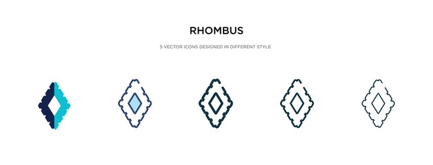 rhombus icon in different style vector illustration. two colored and black rhombus vector icons designed in filled, outline, line and stroke style can be used for web, mobile, ui