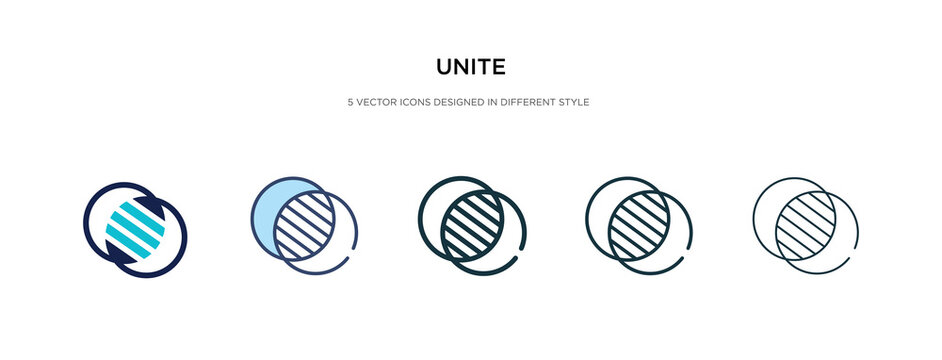 unite icon in different style vector illustration. two colored and black unite vector icons designed in filled, outline, line and stroke style can be used for web, mobile, ui