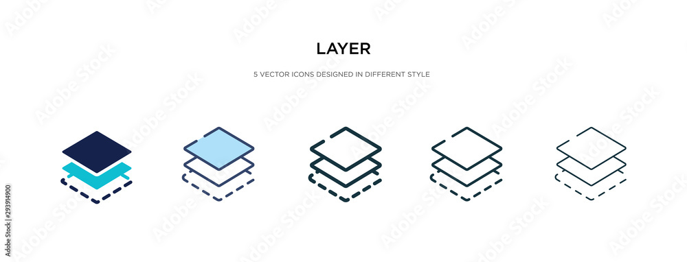 Poster layer icon in different style vector illustration. two colored and black layer vector icons designed